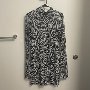 zebra mesh dress/coverup